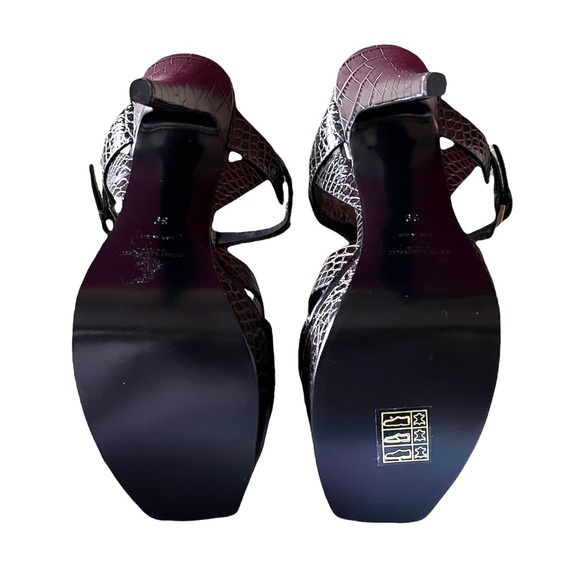 NEW Saint Laurent 105 Tribute Croc Embossed 39 Ultra Grey - Picture 7 of 13